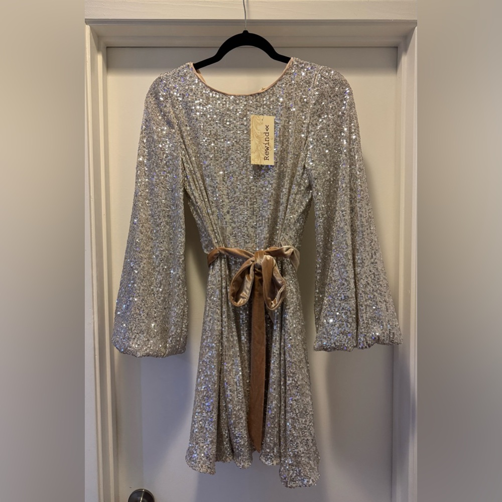 Festival Sparkling Silver Sequin Dress